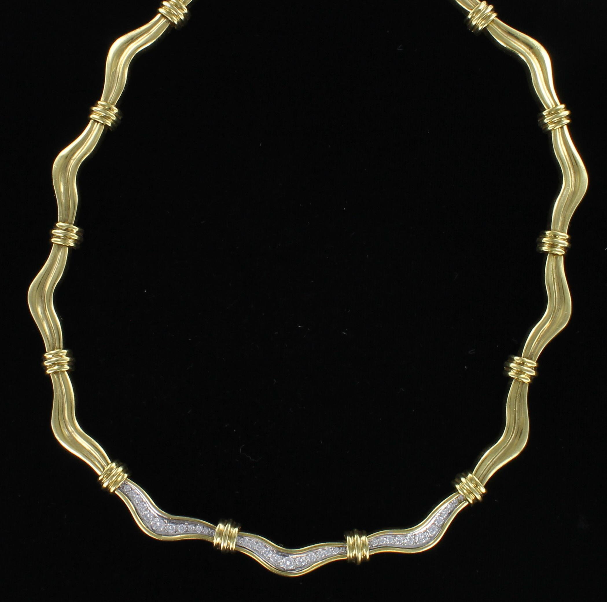 18KT 1.10 CT TW CHANNEL-SET DIAMOND NECKLACE