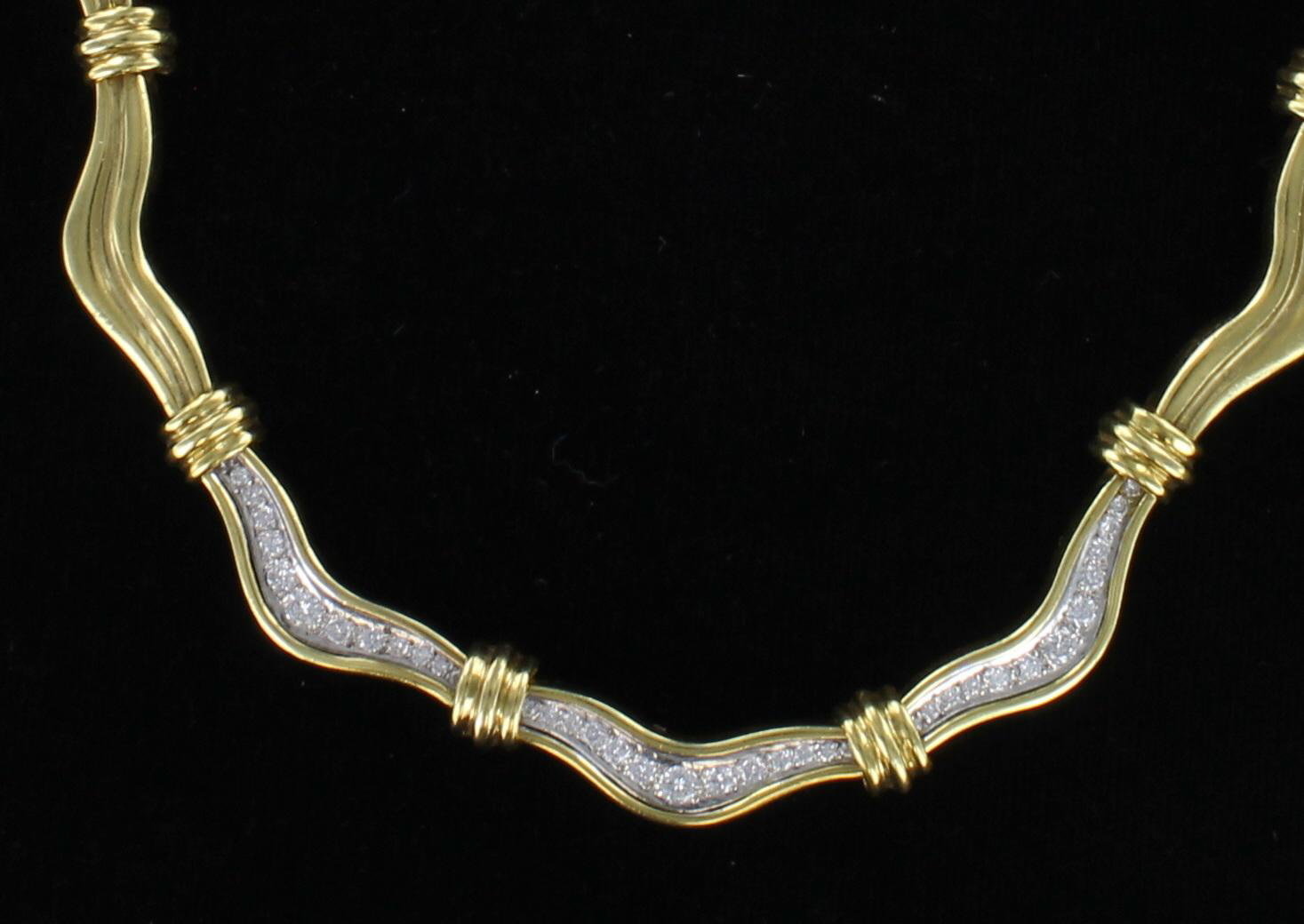 18KT 1.10 CT TW CHANNEL-SET DIAMOND NECKLACE