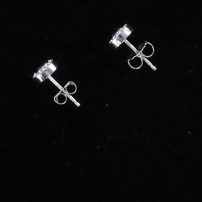 PLATINUM .24 CT TW SAPPHIRE STUD EARRINGS