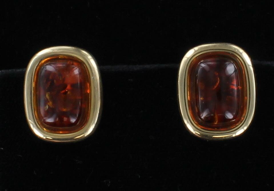 14KT AMBER EARRINGS
