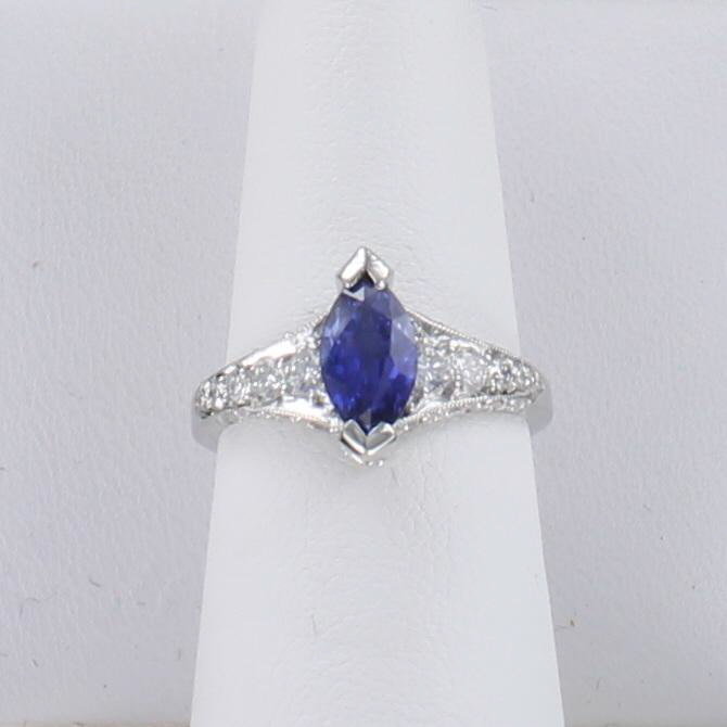 PLATINUM SAPPHIRE AND DIAMOND TACORI RING