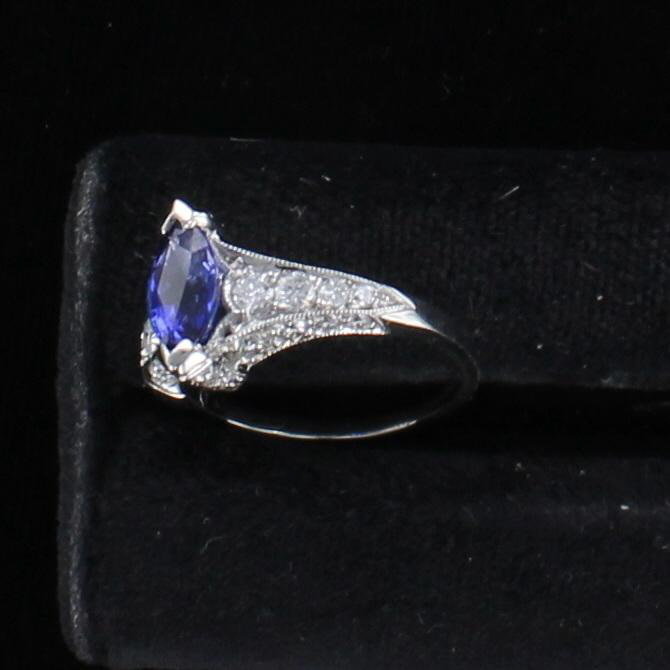 PLATINUM SAPPHIRE AND DIAMOND TACORI RING