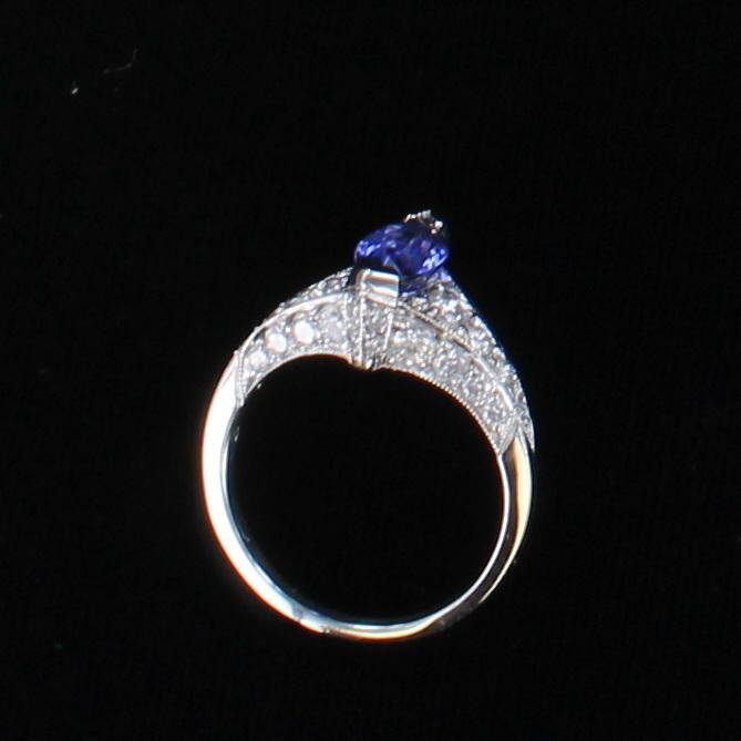 PLATINUM SAPPHIRE AND DIAMOND TACORI RING