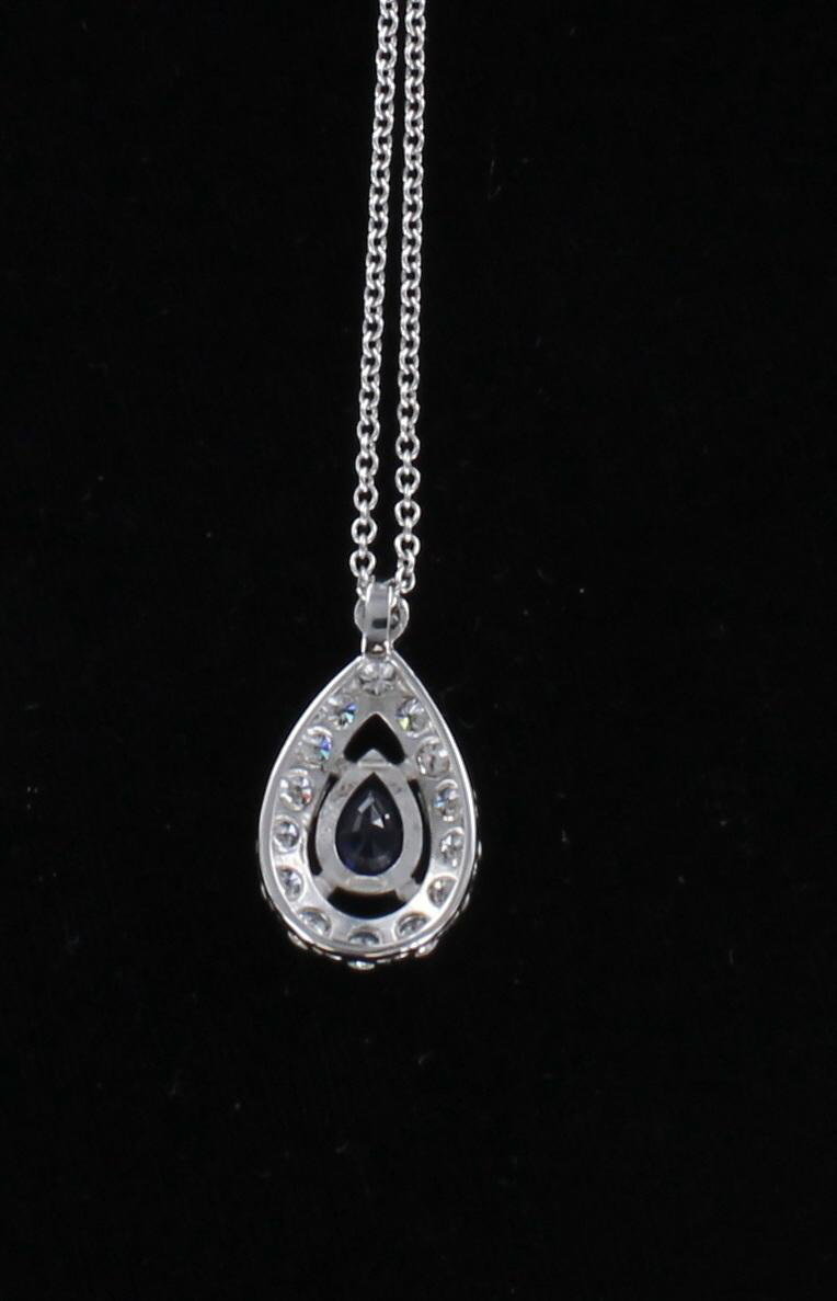 14KTW SAPPHIRE AND DIAMOND PENDANT