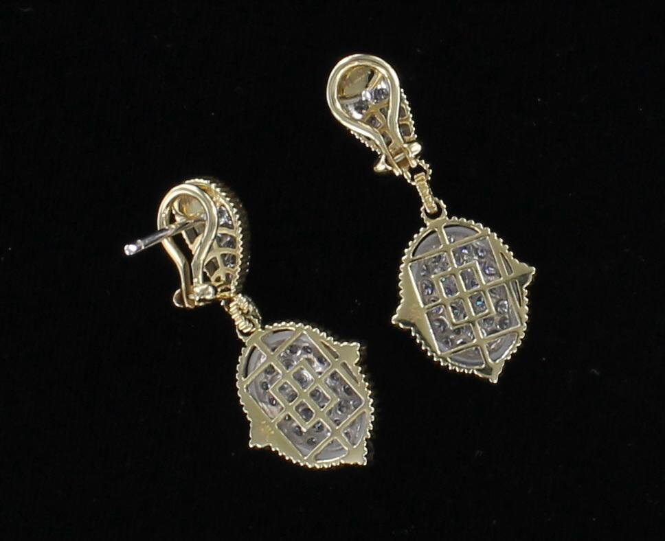 14KT 1.50 CT TW DIAMOND DANGLE EARRINGS