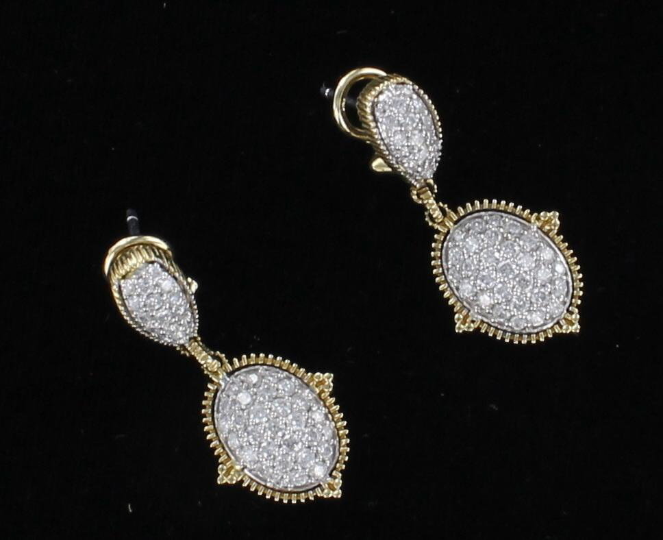 14KT 1.50 CT TW DIAMOND DANGLE EARRINGS