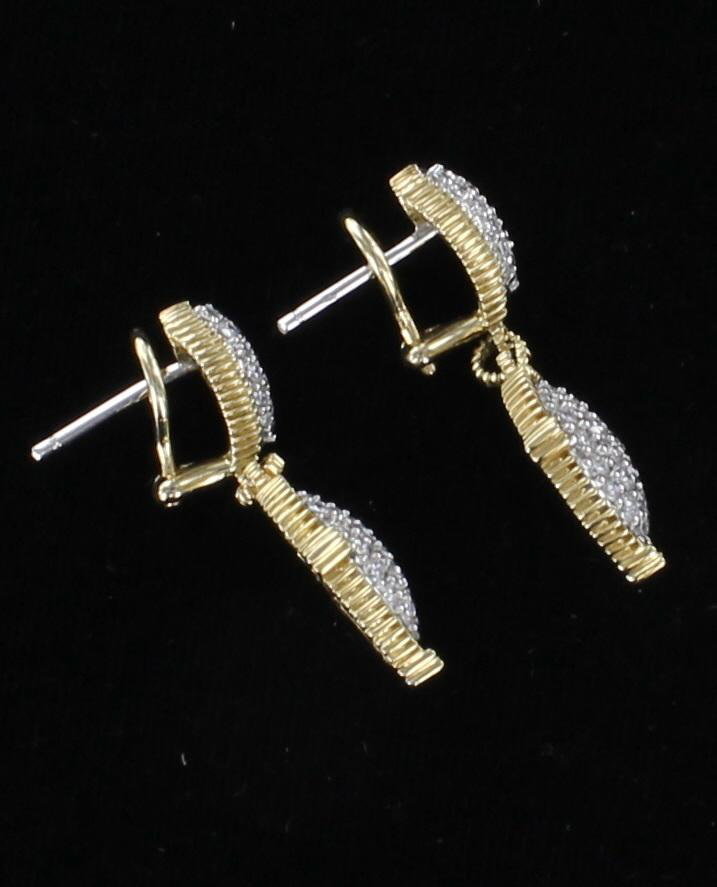14KT 1.50 CT TW DIAMOND DANGLE EARRINGS