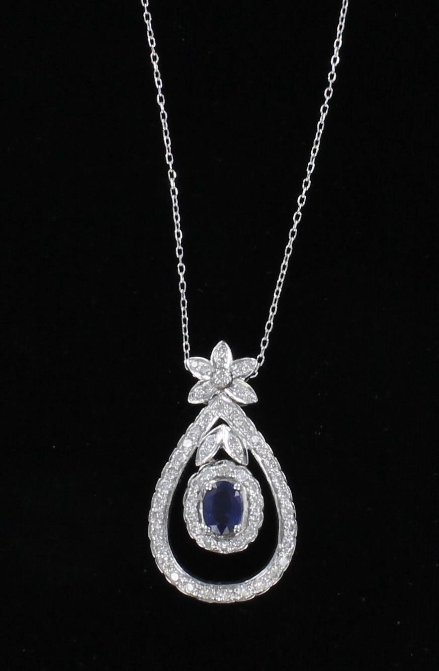 18KT SAPPHIRE AND DIAMOND NECKLACE 205-2535