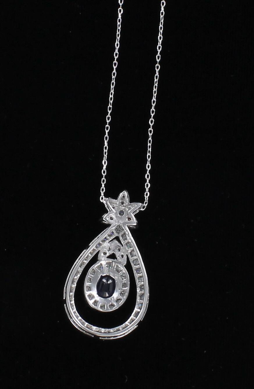 18KT SAPPHIRE AND DIAMOND NECKLACE