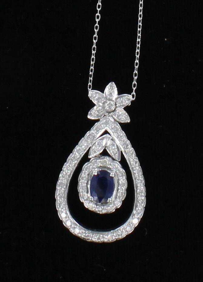 18KT SAPPHIRE AND DIAMOND NECKLACE
