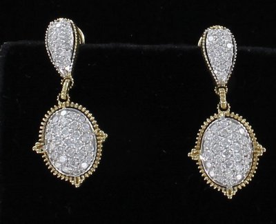 14KT 1.50 CT TW DIAMOND DANGLE EARRINGS 14KT 1.50 CT TW DIAMOND DANGLE EARRINGS