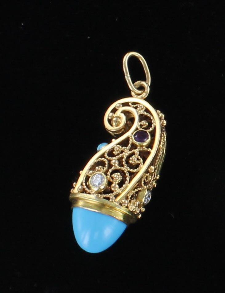 18KT TURQUOISE FOB