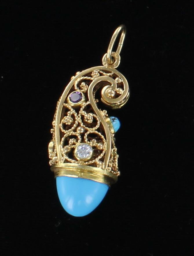 18KT TURQUOISE FOB