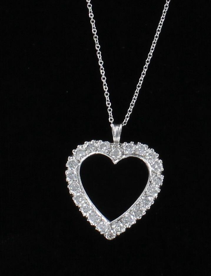 14KT 1.70 CT TW DIAMOND HEART PENDANT 205-2431