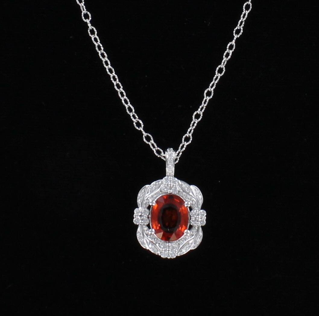 14KT 2.74 CT ORANGE SAPPHIRE PENDANT