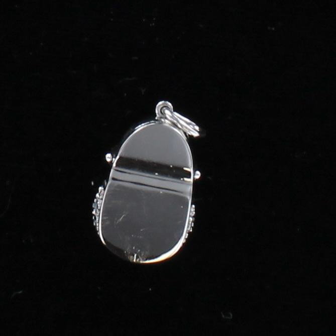 14K TW AQUAMARINE BABY SHOE CHARM