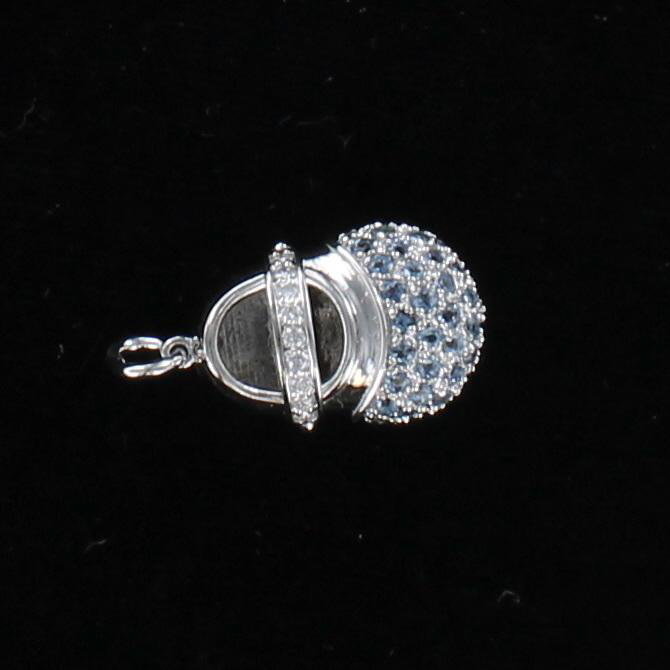 14K TW AQUAMARINE BABY SHOE CHARM