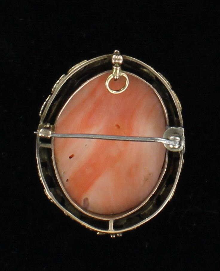 10KT CAMEO PIN/PENDANT OF MEDUSA