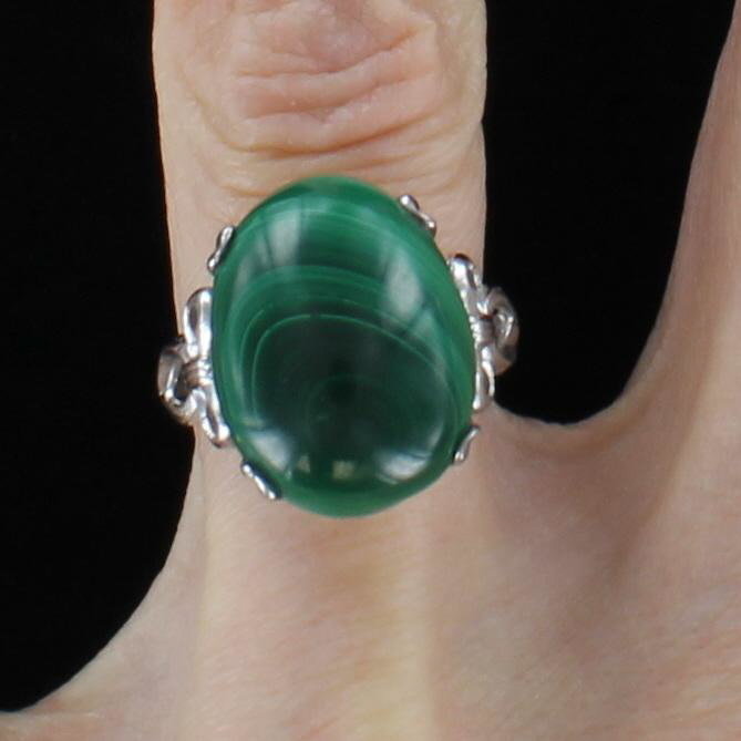 STERLING SILVER MALACHITE RING