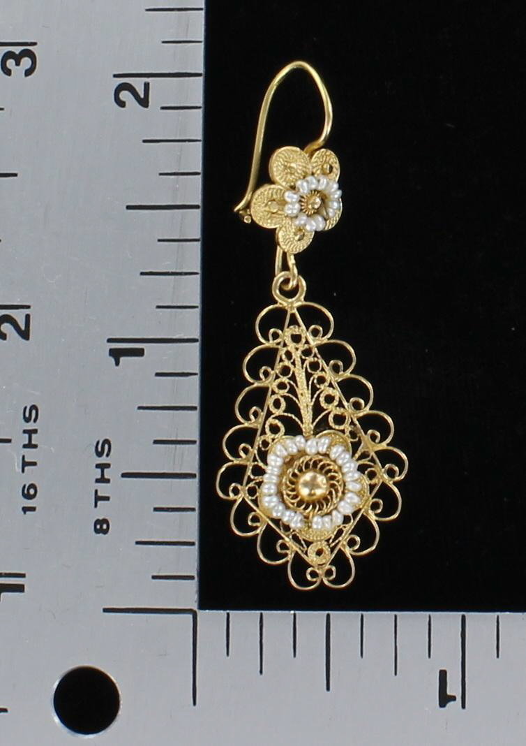 14KTY VICTORIAN SEED PEARL EARRINGS