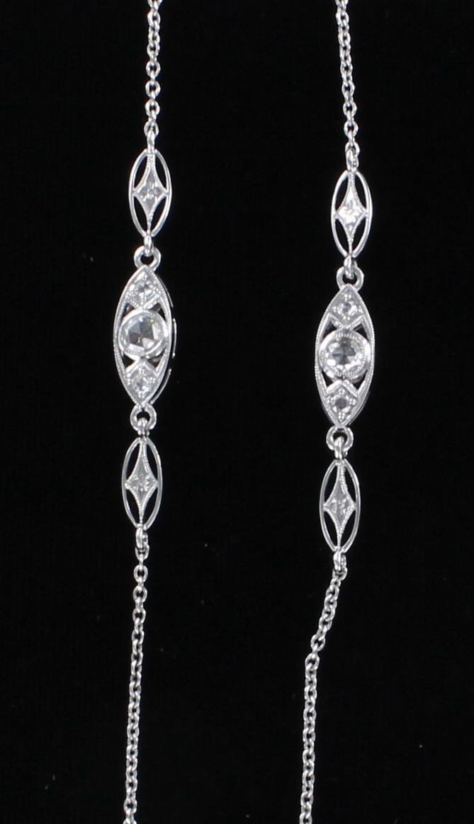 14KTW DIAMOND AND PEARL Y NECKLACE