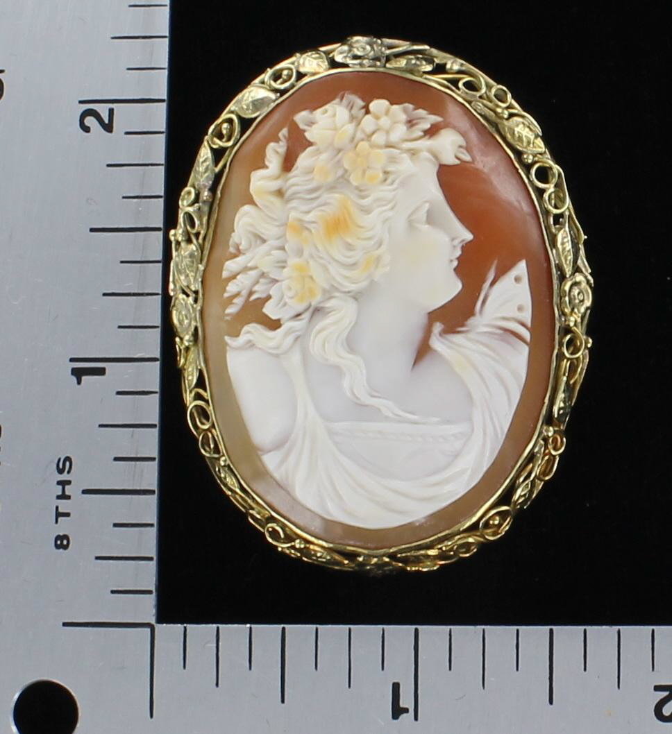 14KT CAMEO PIN/PENDANT CIRCA 1930