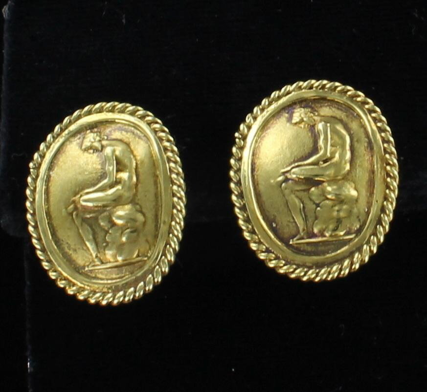 18KT ITALIAN EARRINGS CIRCA 1950 099-1618