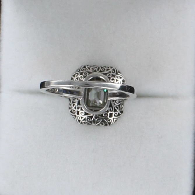 PLATINUM DIAMOND AND SAPPHIRE RING