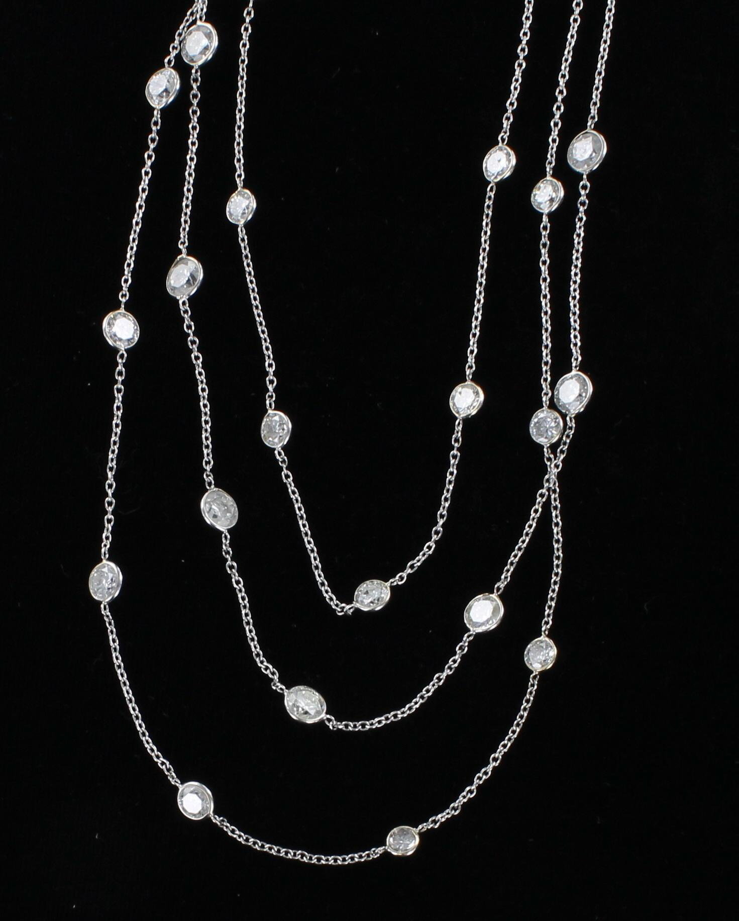 14KTW 22.5 CT TW DIAMOND CHAIN NECKLACE
