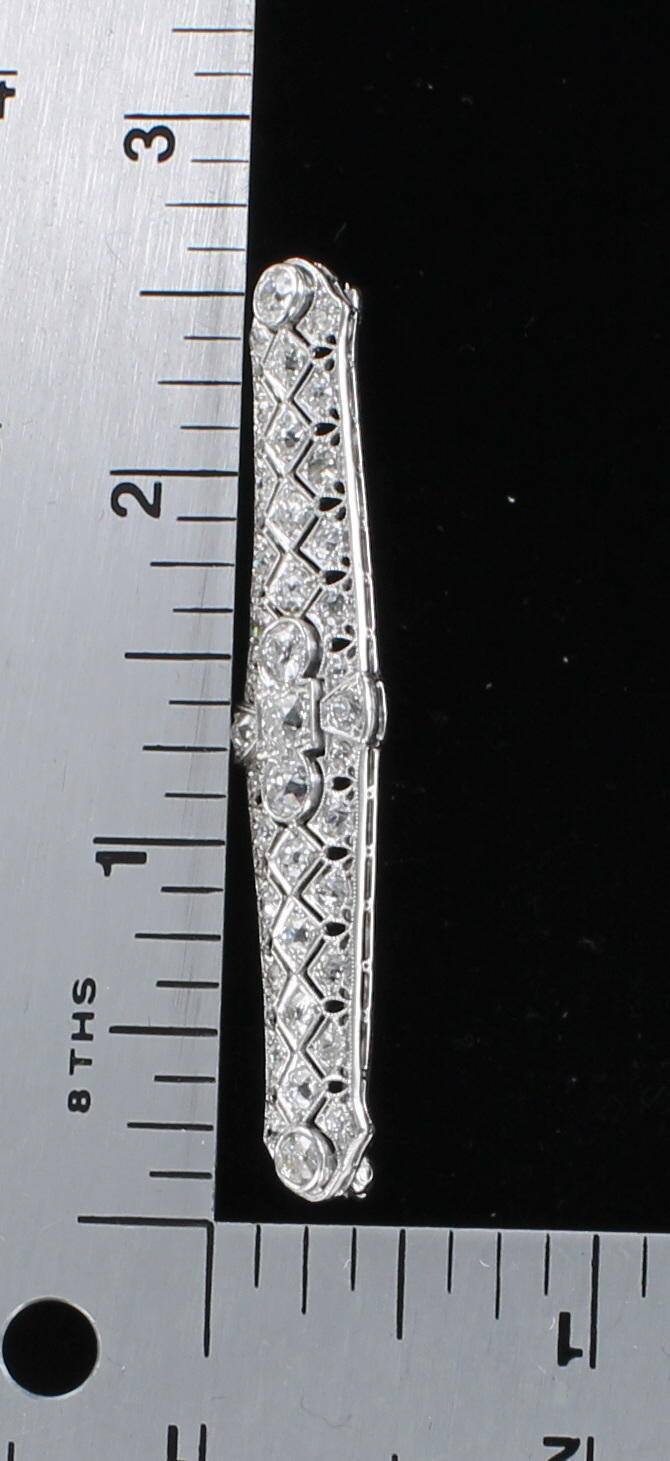 PLATINUM ART DECO DIAMOND BAR PIN