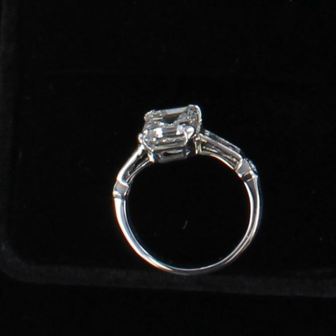 PLATINUM 2.01 CT ASSCHER CUT DIAMOND, VS2-F, ENGAGEMENT RING