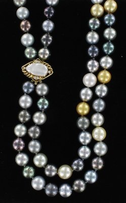 14KT MULTI-COLOR TAHITIAN PEARL NECKLACE 14KT MULTI-COLOR TAHITIAN PEARL NECKLACE