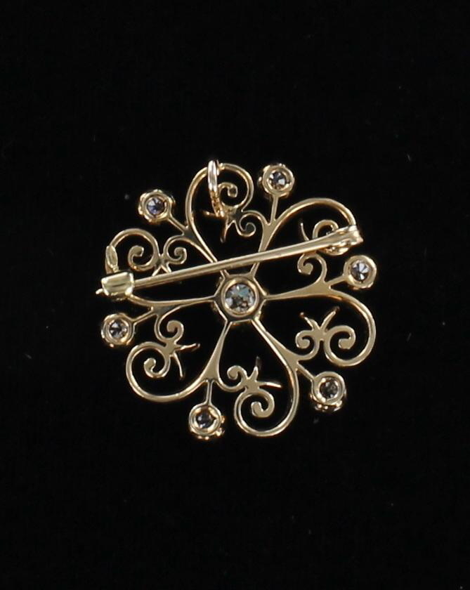 14KT DIAMOND PIN/PENDANT