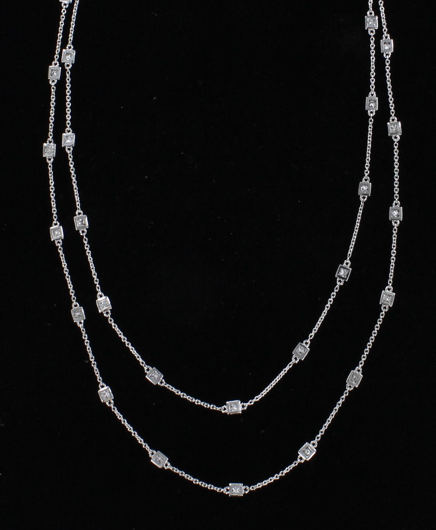 14KTW PRINCESS-CUT DIAMOND CHAIN 101-2878