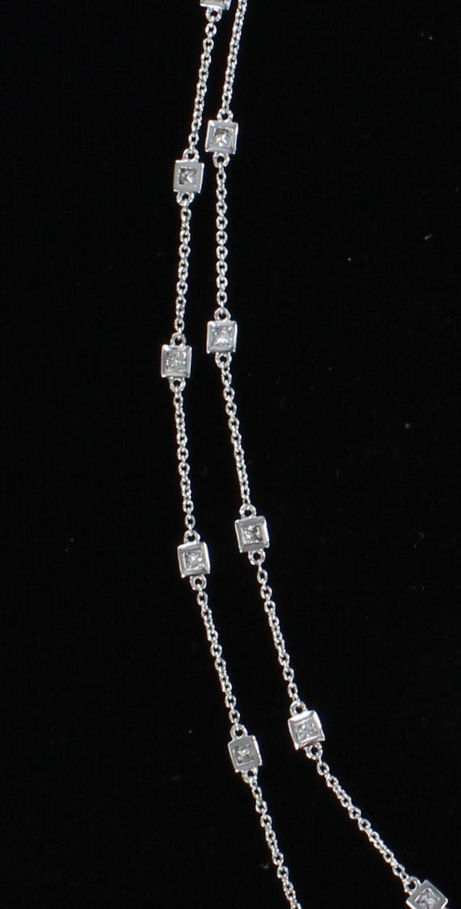 14KTW PRINCESS-CUT DIAMOND CHAIN