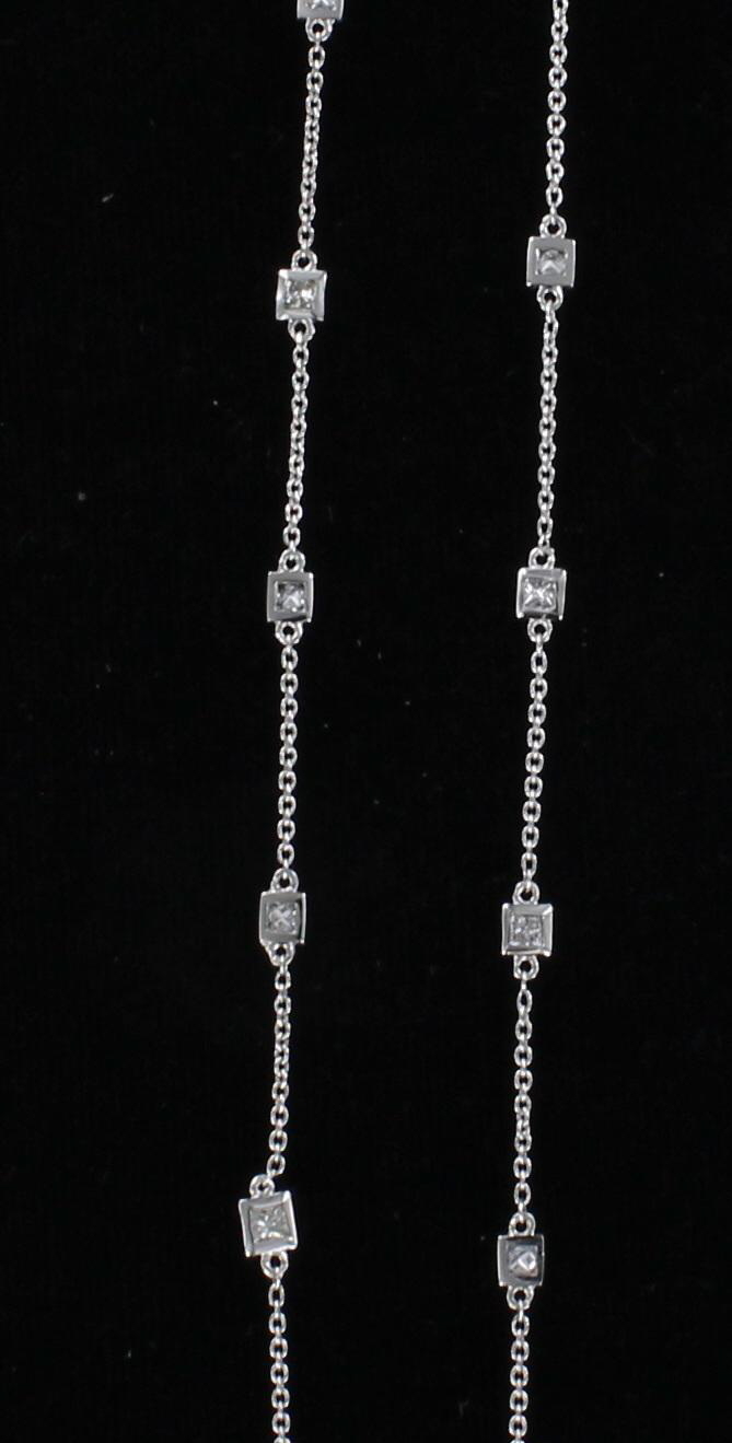 14KTW PRINCESS-CUT DIAMOND CHAIN