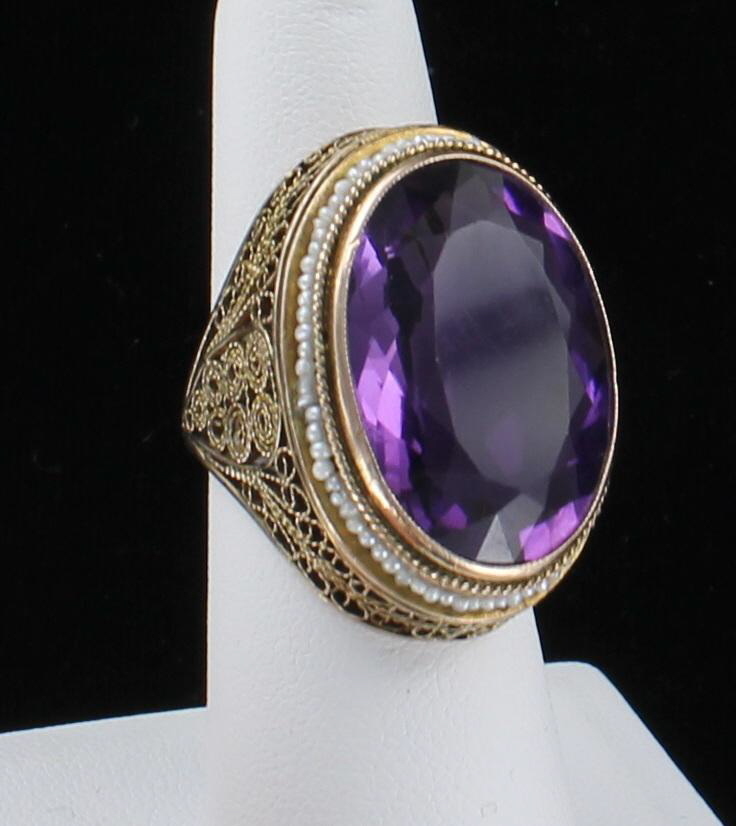 12KT VICTORIAN AMETHYST RING
