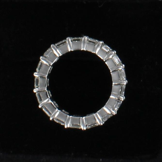 PLATINUM ASSCHER-CUT DIAMOND ETERNITY BAND, SZ 6.5