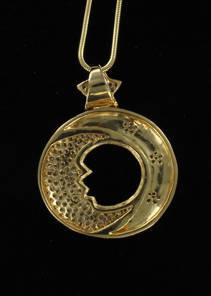 18KT MOON AND STAR PENDANT