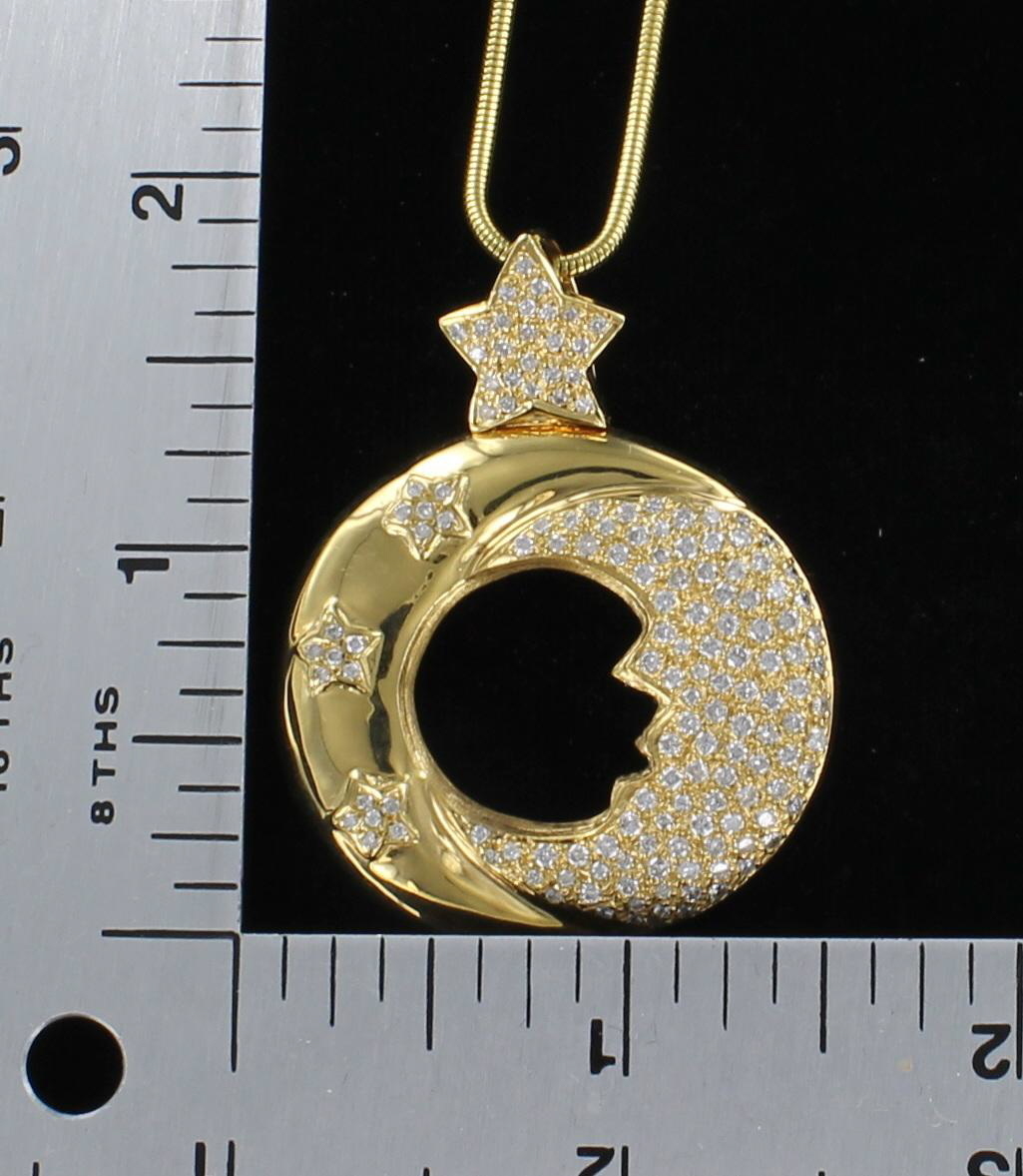 18KT MOON AND STAR PENDANT