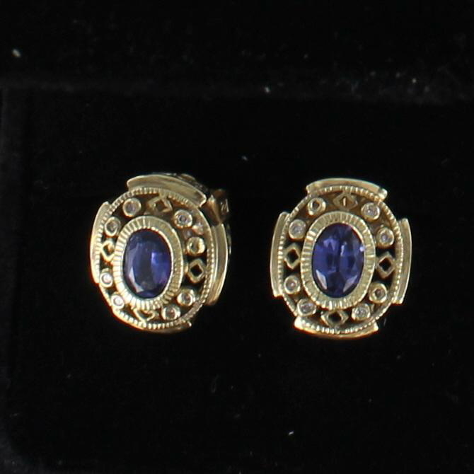 14KTY 2.0 CT TW SAPPHIRE EARRINGS 099-1542