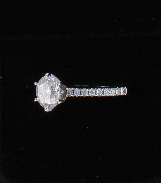 14KTW GIA CERTIFIED 2.0 CT ROUND BRILLIANT DIAMOND ENGAGEMENT WEDDING SET