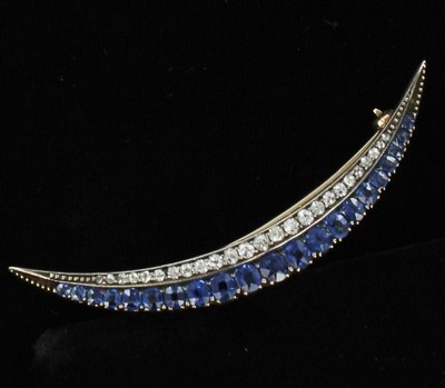 14KT SAPPHIRE AND DIAMOND PIN CIRCA 1920 14KT SAPPHIRE AND DIAMOND PIN CIRCA 1920