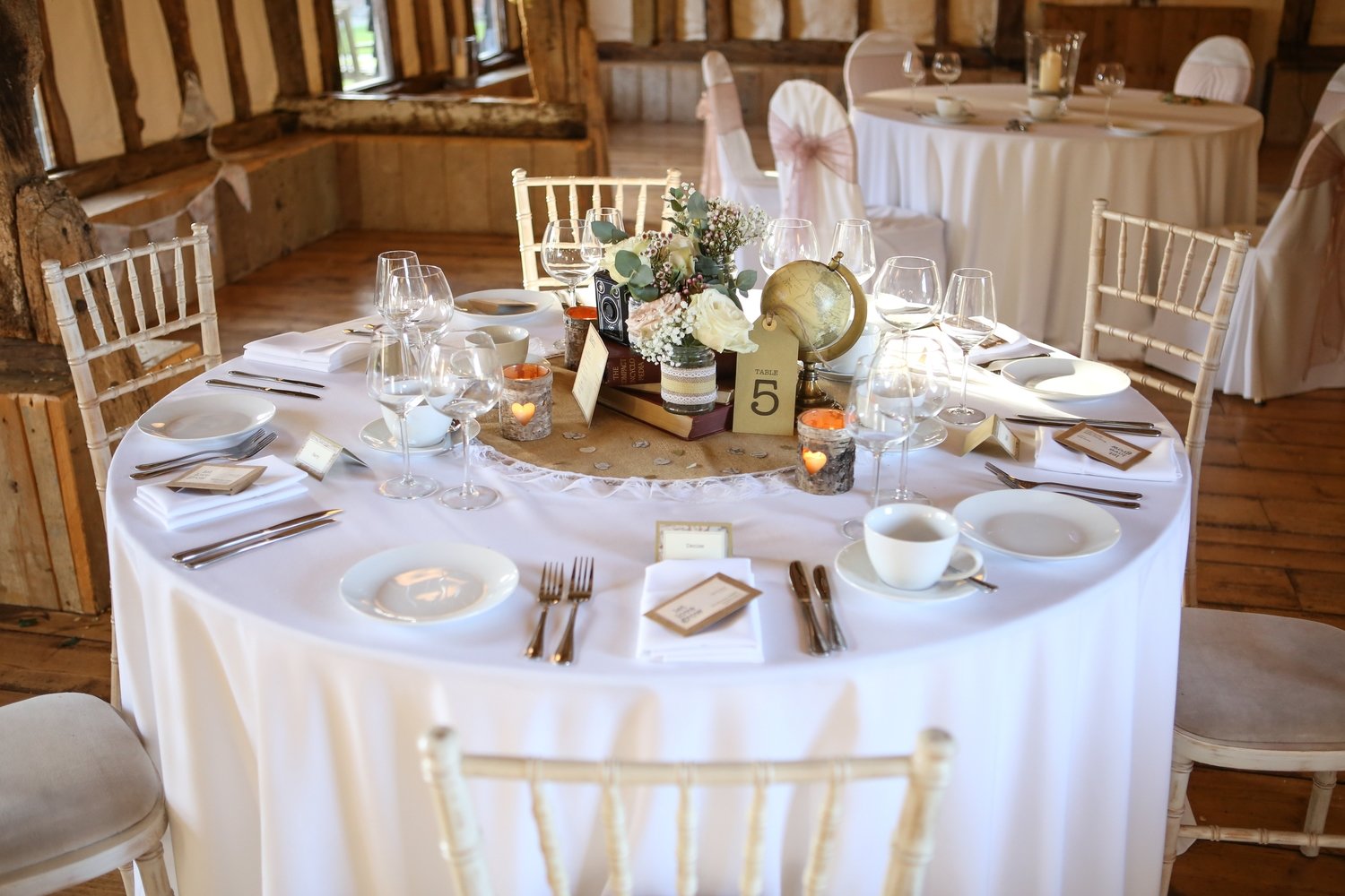 5ft Round White Tablecloth