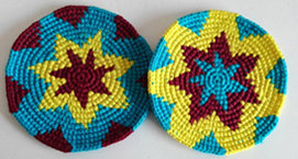 Coasters - Chiltote, Yellow, Sky Blue - Set of 6 Coasters - Chiltote, Yellow, Sky Blue - Set of 6