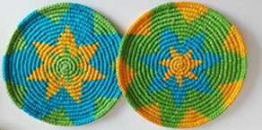 Coasters - Lime, Sky Blue, Maize - Set of 6 Coasters - Lime, Sky Blue, Maize - Set of 6