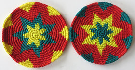 Coasters - Teal, Yellow, Chiltote - Set of 6 Coasters - Teal, Yellow, Chiltote - Set of 6