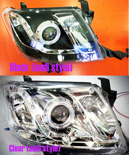 Audi Style Head Lights Black or Clear Pair 00047