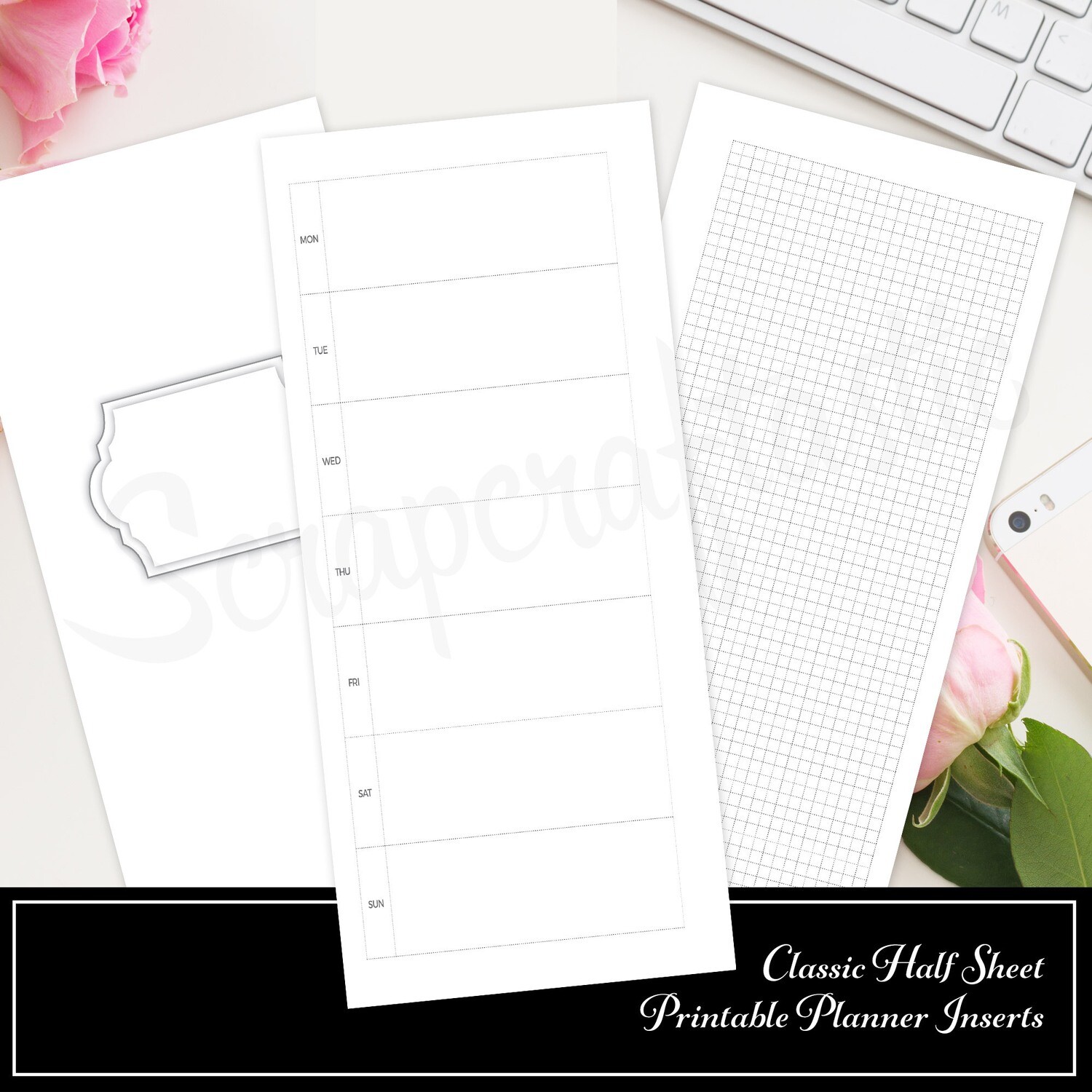Conventional 50 percent SHEET - Hobo Layout Undated Weekly Printable Planner Add image about Weekly Printable Planner referred to as Regular 50 % SHEET - Hobo Style and design Undated Weekly Printable Planner Add