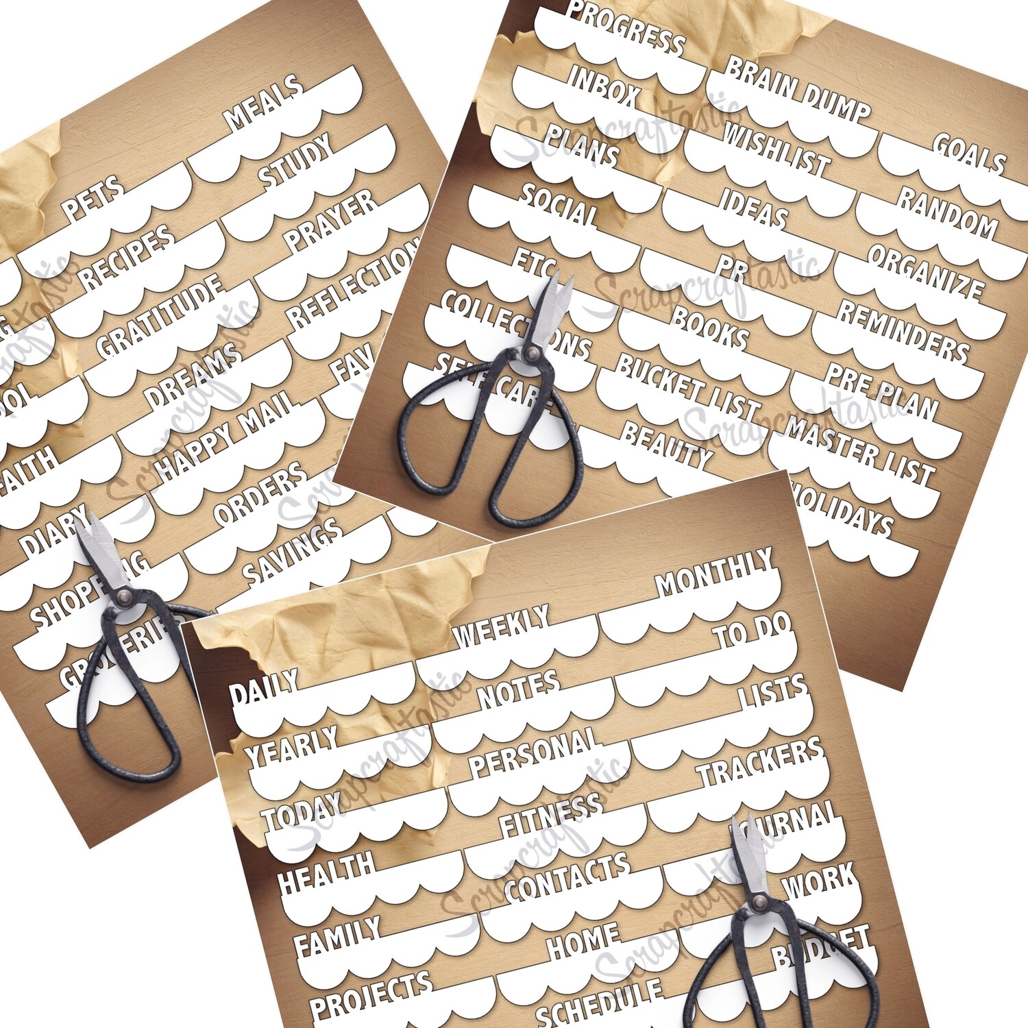 Download Shop Scrapcraftastic - BUNDLE - 3 Inch Scalloped Edge Word ...